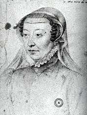 Catherine of Medici, Henry II's wife. @ owner, Bibliothèque Nationale, Paris.