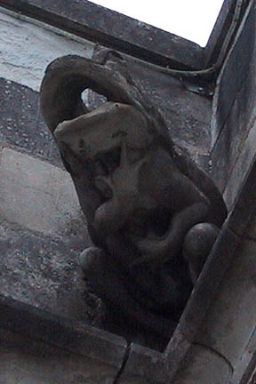 A funny frog gargoyle