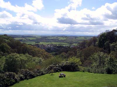 View from the castle, overlooking the village of Dollar and the Pentlands