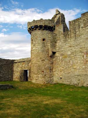 Door into Chapel area with East range corner tower