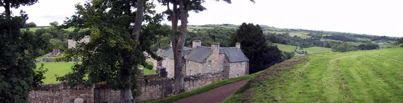 First approach to the outer courtyard of Craignethan Castle