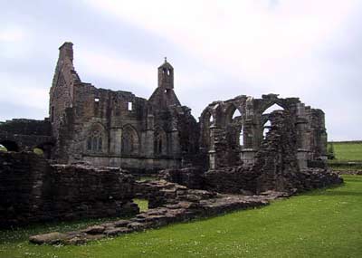 View of the Sacristy's windows and church to the right