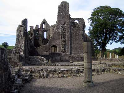 View over the remains of the east range