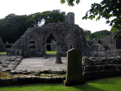 View over the remains of the east range