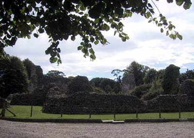 One side of the castle from the carpark