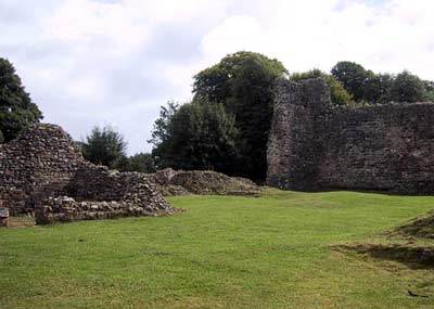 View of the inside of the castle, tower on the right