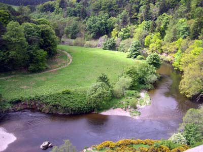 View from the top over the river Tweed