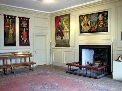 Display cabinet containing a letter written by Mary