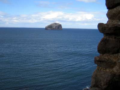 The Bass Rock in the distance
